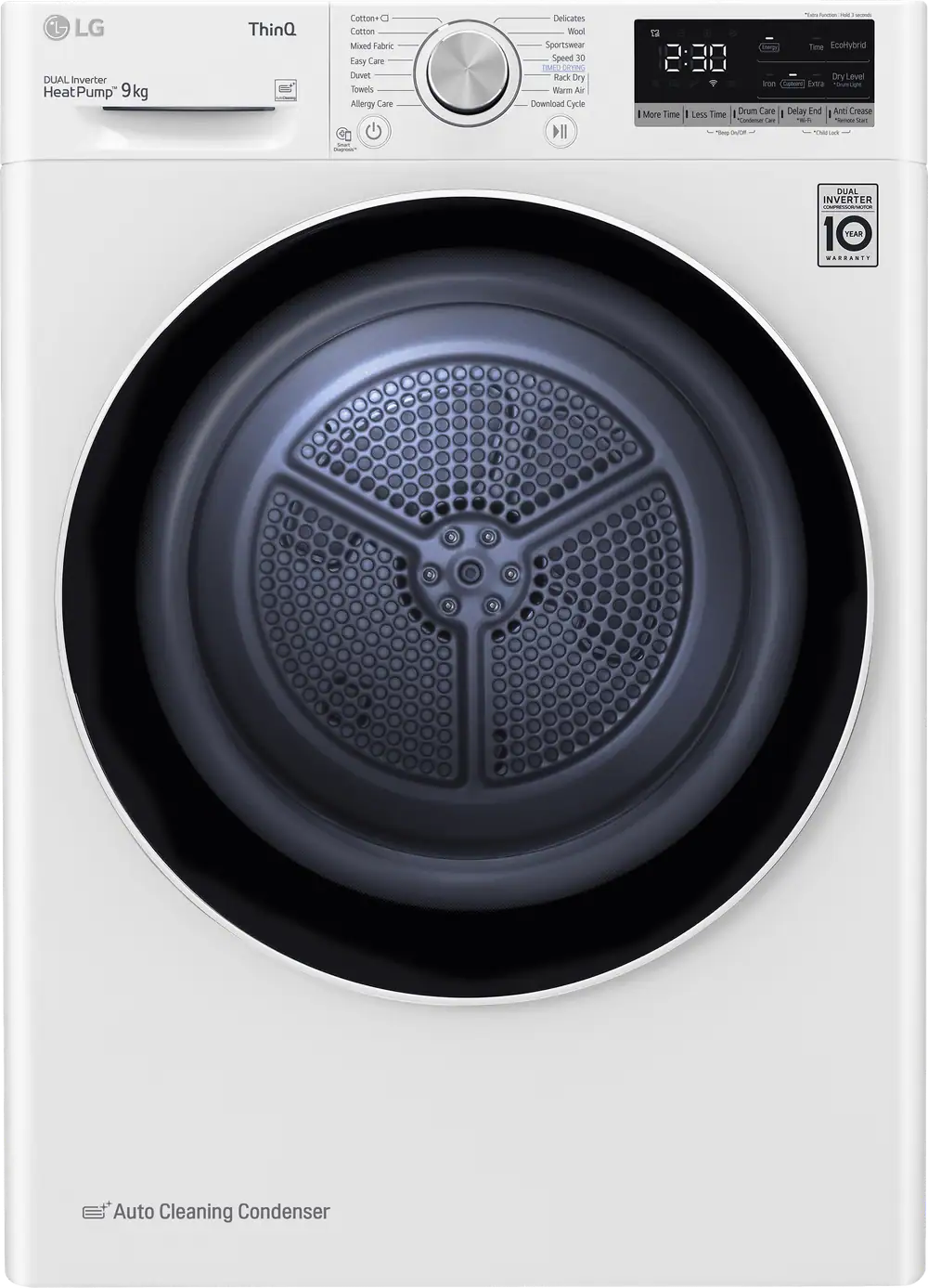 LG V7 FDV709W Connected 9Kg Heat Pump Tumble Dryer with Allergy Care, Gentle Care, A++ Energy Rating