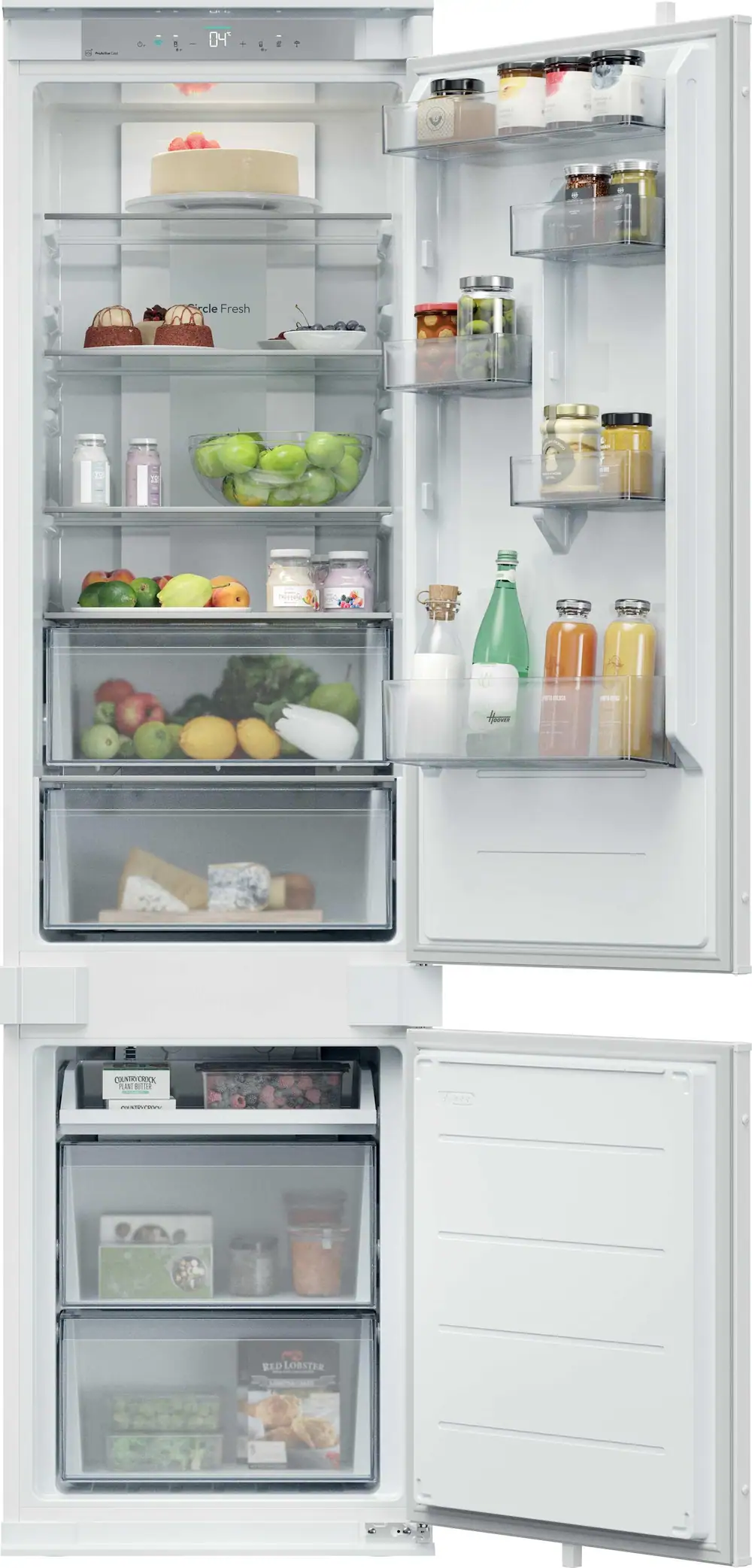 Hoover H-FRIDGE 400 HONBQT3519EWK-UK 194cm 70/30 Integrated Total No Frost Fridge Freezer with Sliding Door Hinge