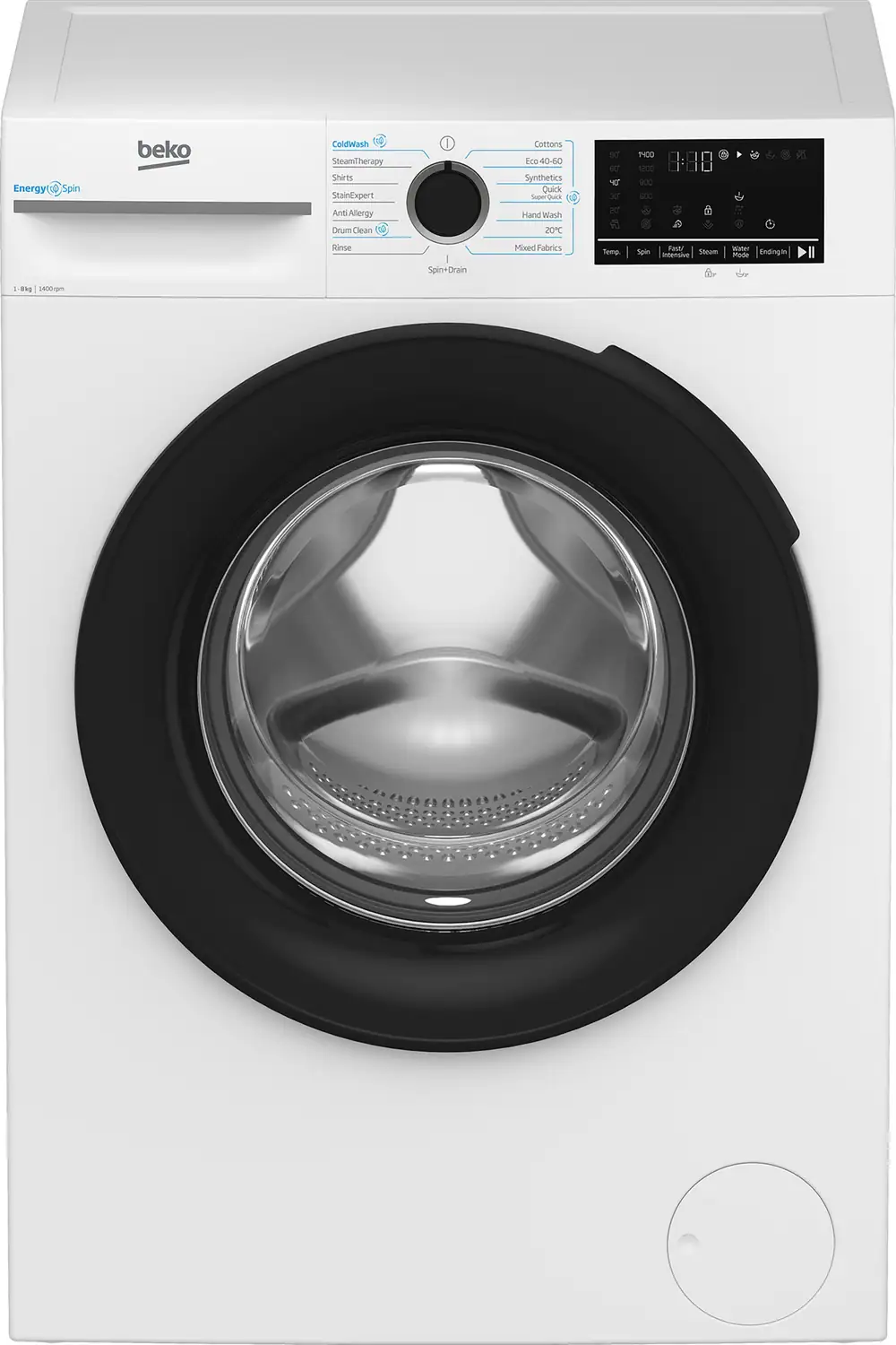 Beko EnergySpin™ BM3WT4841IW 8kg Washing Machine with 1400 rpm
